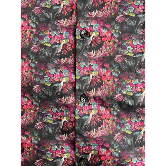 3-64 JARED LANG NWT Men's Dress Shirt Peacocks Multicolor XL - Picture 5 of 16